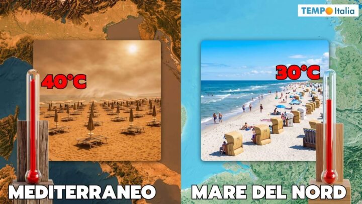 Estate europea guarda verso il Mare del Nord. Mediterraneo ardente