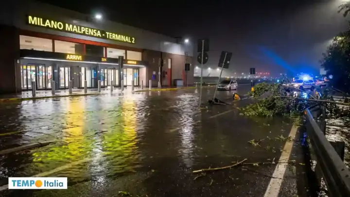 Nubifragi e downburst al Centro-Nord: Malpensa sott’acqua e il Varesotto in ginocchio