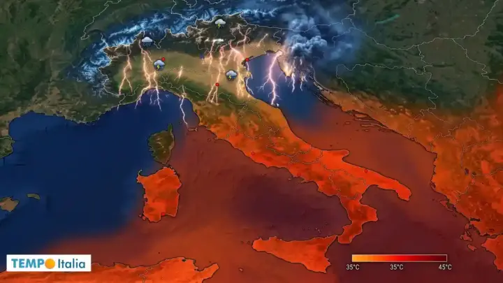 Temporali e Grandine Oggi 20 Agosto: le aree più a rischio