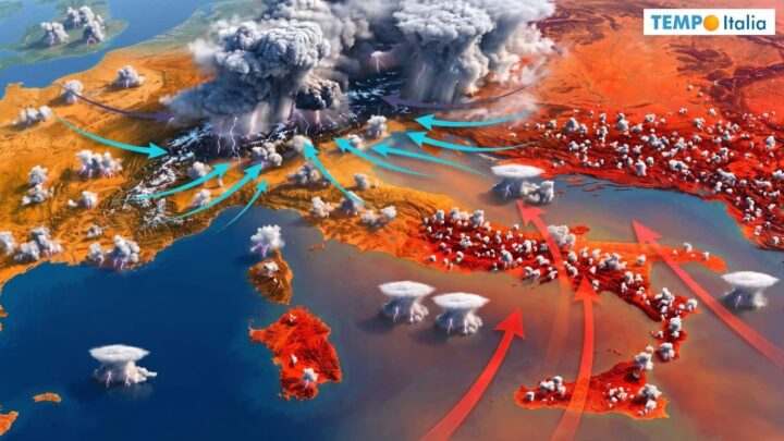 I temporali scendono in pianura con Grandine. L’Anticiclone aumenta